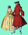 1729 г. Дама в платье mantua и джентльмен в рединготе
